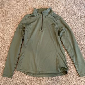 The North Face light fleece pullover zip up olive green size medium